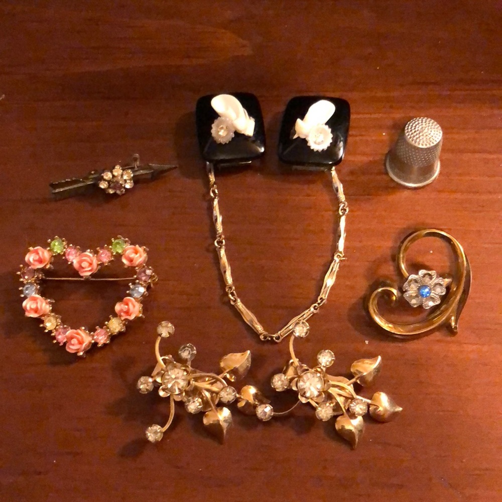 Vintage Pins Earrings and more